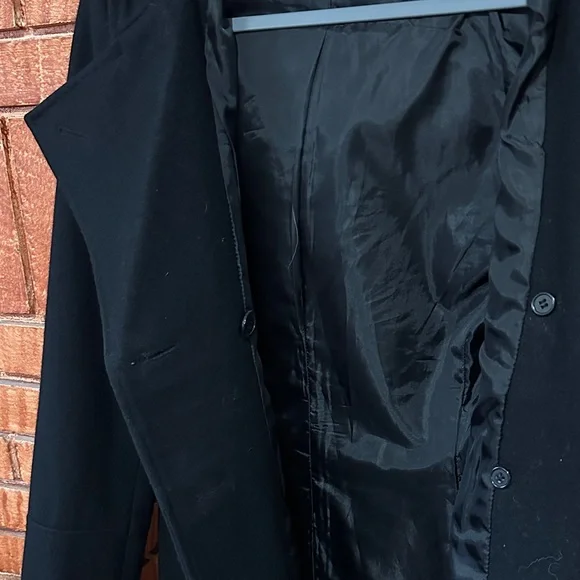 Giacca women's black wool pea coat - Picture 6 of 8